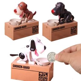 Dog Piggy Bank Electronic Dog Piggy Bank Hungry Dogs Money Box Automatic Coin Saving Cartoon Eating Money Dog Piggy Bank 231225