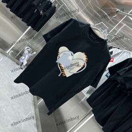 xinxinbuy 2024 Men designer Tee t shirt Love letter print roma Crew Neck short sleeve cotton women Black white M-2XL