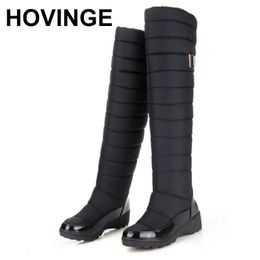 HOVING Design Winter Shoe Ladies Thick High Knee High Snow Boot Snow Round Toe Non-slip Rain Boots Platform Boots 231226