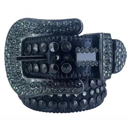 Designer Men Women Bb Simon rhinestone belt with big leather buckle Shiny bling rhinestones belts waistband218S