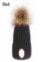 Whole High quality Winter caps Hats Women and men Beanies with Real Raccoon Fur Pompoms Warm Girl Cap snapback pompon beanie1101477