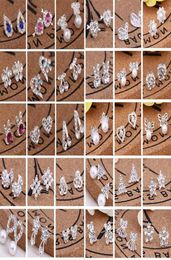 45 styles creative ear studs fashion snowflake beer crystal rhinestone pearl stud Jewellery earrings EA080 288N1661370