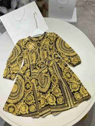 Brand girl dress Symmetric printing baby dresses Size 110-160 designer child skirt Chiffon fabric toddler frock Dec20