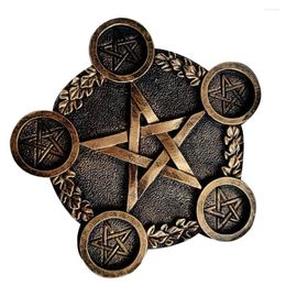 Candle Holders Star Holder Altar Pentagram Tealight Plate Tray For Wicca Pagan Altars Meditation Metaphysical Rituals Decoration