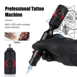 Professional Tattoo Machine Kit Rotary Pen Set With DC Jack Battery Wireless Mahcine Power Complete 231225