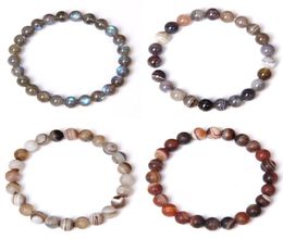 Natural Stone Bracelets Bracelet Women Men Stone Mala Beads Charms Meditation Ethnic Labradorite Agates Jewellery Gem Gift9775661