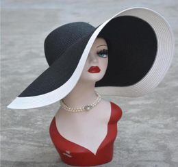 Wide Brim Hats 7103903918cm Foldable Oversized Huge Sun Beach Straw Summer Wedding Womens Ladies Floppy Party Dressy23012627758451