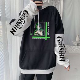 Haruku Open World Adventure Game Genshin Impact Xiao Cool Cartoon Men Hoodies Aesthetic Women Winter Long Sleeve Sweatshirts