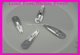 100PCS 40cm silver finish plain Round Head Metal Snap Clip with hole at lead and nickle quality6419602