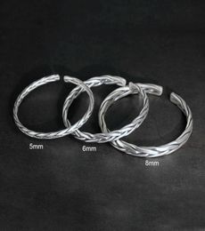 Heavy Solid 999 Pure Silver ed Bangles Mens Sterling Silver Bracelet Vintage Punk Rock Style Armband Man Cuff Bangle G091687554754571758