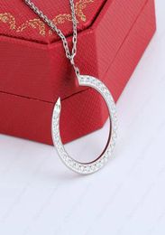 Fashion Engagement Nail Necklace Men Ladies Couple Titanium Steel Full Diamond Jewellery Gift Party Silver Plated Never Fade 45mm Ch6000869