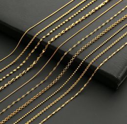 Chains Fashion Copper Plated Gold Chain Necklace For Men Women Multi-style Twist Box Beads Male Jewellery GiftChains9002246