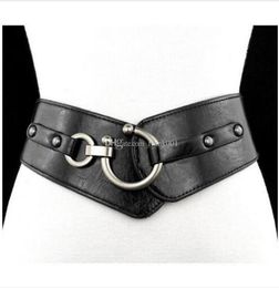 fashion Belt Women039s Elastic Belt Wide Stretch PU Leather belts Girl Ceinture Black brown red Womans Belts5841631