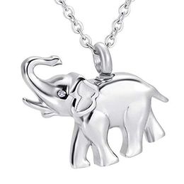 Memorial Keepsake Urn Pendant Cremation Ash Urn Charm Necklace Jewelry Stainless Steel Cute Elephant Memory Locket - dad and mom307o