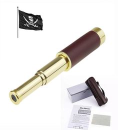 Pirate Telescope Monocular Brass Aluminium Alloy Copper Zoom Lens Kit Handheld Adjustable for Kids Toy Adult Birthday Gift Travel V4378217