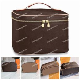 Cosmetics Bags Make up Makeup Toiletry Bags Cases Women Lady Wash Bag Leather High Quality262b