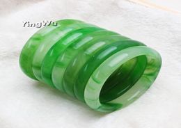Yingwu 10pcs Lot Beauul Jade Bangle Natural Green Agate Lucky Cute Sweet Girl's Gift Bangles Fine Jewellery 60mm1950070