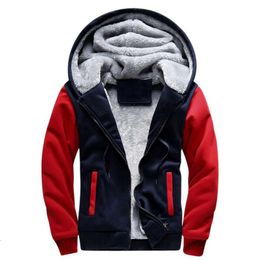 2023 Men Fleece Hoodies Sweatshirt Sportswear Hoody Thick Warm Wool Liner Hoodie Male Sudaderas Hombre Sudadera Outwear Coat 5xl