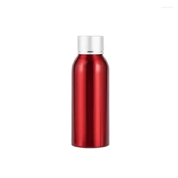 Storage Bottles 100ml Anodized Aluminium Cover Red Empty Toner Packing Cream Jar High Grade Cosmetic Bottle 20pcs/lot