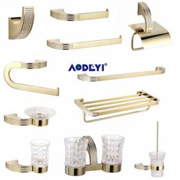 Toothbrush Czech Crystal Bathroom Hardware Set Robe Hook Towel Rail Rack Bar Shelf Toothbrush Holder Bathroom Accessories Gold/chrome