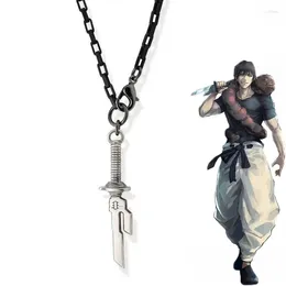 Pendant Necklaces Anime Jujutsu Kaisen Fushiguro Toji Cosplay Necklace Unisex Sword Spear Of Tianri Knife Choker Jewellery Accessories Gifts