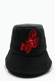 Cloches 2021 Style Lobster Embroidery Bucket Hat Fisherman Outdoor Travel Sun Cap Hats For Men And Women 10119002813