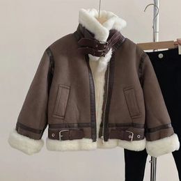 Boy Jackets Suede Kids Coats Fashion Children Outerwear Winter Autumn -A078 231225