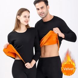 Winter Thermal Underwear Women Men Long Johns Fleece Thick Warm Lingerie For Women Thermal Clothing Warm Pants Thermo Underwear 231226