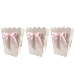 Dinnerware Sets 12pcs Popcorn Boxes With Bow Paper Candy Favour For Wedding Shower Birthday Party Supplies Xmas Box