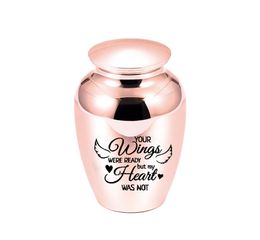 Small keepsake urn for human ashes pendant Angel wings cremation urn to commemorate the beloved person or petYour wings were read1534368