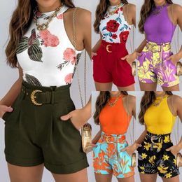 Women's Tracksuits Baiting Suit Cover Casual Fashion Set Shorts Sleeveless Vest Top Two Piece Skirt Bottom Bathing