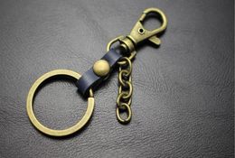 Leather key chain key ring Chain Buckle Bags Charm More Choice Unisex Bronze Whole 8387625