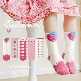 5 Pair/Lot Children Socks Cotton Girl Boy Baby Cute Cartoon Fashion Warm For Autumn Winter 1-12 Year Kids Teens Student Sock 231225