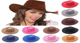 Fashion Vintage Cowboy Hat Western Style Suede Wide Brim Jazz Hat Felt Fedora Hats Fancy Dress Accessory for Men Women9355678