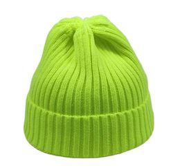 Berets Men Winter Knit Snow Hats Women Beanie Warm Skullies Stretchy Cotton Acrylic Yarns Neon Yellow White PinkBerets7610996