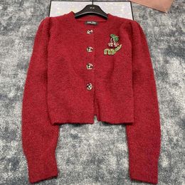 Designer 24 Early Spring New Niche Design Trendy Brand Heavy Industry Accessory Knitted Cardigan