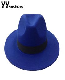 Men039s Wool Felt Snap Brim Hat Trilby Women Vintage Wool Panama Fedora Cloche Cap Felt Jazz Hats 14 Colours YY03978923828