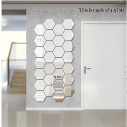 Stickers 7 pcs/set Geometric Hexagon Mirror Wall Sticker, 20x23cm 7pieces Extra Big DIY Home Decor,Enlarge Living Room,Removable Safety