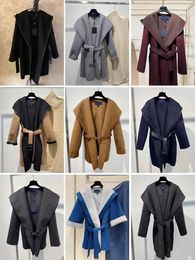Blends Luxury Women's Winter Coats Fashion Wool Coats Socialite Women's Coats Warm Jackets Parkas Casual Letters Prints Women's Cape Coat