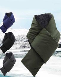 Scarves 2022 Thicken Warm Down Cotton Padded Winter Scarf Women Korean Brief Solid High Street Bib False Collar1062615