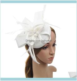 funky hairpins Aessories Tools Products women Feather Fascinator Party For Wedding Elegant Pillbox Hat Pography Gift Net Headban7392534