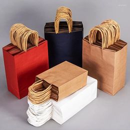 Shopping Bags 10PCS Kraft Paper Gift Candy Bag Colored Hand-held Wedding Party Decoration Colorful