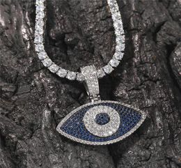 Iced Out Devil Eye Pendant Necklace Gold Silver Plated Mens Bling Hip Hop Jewelry Gift9356109