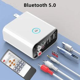 Connectors Fsu Bluetooth 5.0 Audio Receiver Transmitter Stereo Wireless Adapter Tf/u Disc Play Usb Charge for Headphone Tv App Control