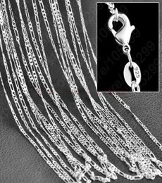 10pcsLot 2mm Figaro Chain 925 Sterling Silver Jewellery Necklace Chains with Lobster Clasps Size 16 18 20 22 24 26 28 30 Inch2673226