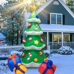 2 1m Christmas tree garden outdoor decoration RGB lighting inflatable Xmas trees inflatables model festival light props candy cane337y