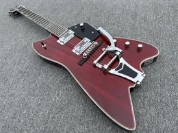 Custom G6199 Billy Bo Jupiter Dark Red Thunderbird Electric Guitar Abalone Body Binding Bigs Tremolo Bridge Chrome Hardware Thumbnail Inlay