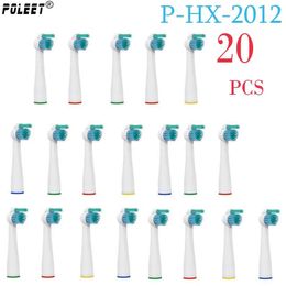 Toothbrush Poleet 20pcs/lot Electric Toothbrush Replacement Heads Phx2012 Hx2012 Fits for Philips Toothbrush Heads Soft Bristle Oral Care