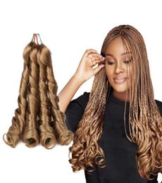 French Curls Synthetic Crochet Braiding Hair Extensions Yaki Pony Style Wavy Afro Loose Natural Hair Curly Braid Hair Hook Braid722752737