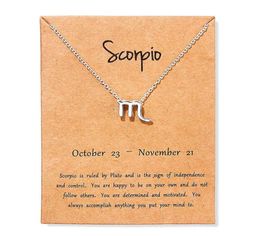 Women 12 Horoscope Zodiac Sign Gold Color Pendant Necklace Taurus Aries Leo 12 Constellations Jewelry Kids Christmas Gifts7293780